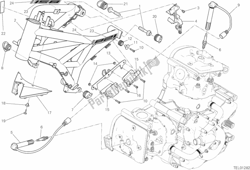 All parts for the Frame of the Ducati Monster 821 Stealth Thailand 2020